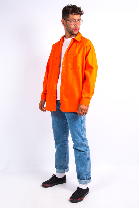 Vintage Bright Orange Workwear Shirt