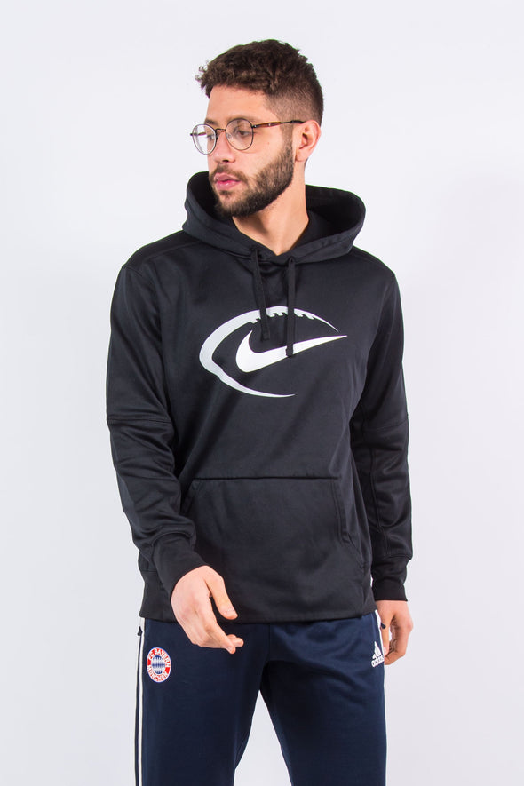 Nike Dri-Fit black sports hoodie with American Football printed graphic logo