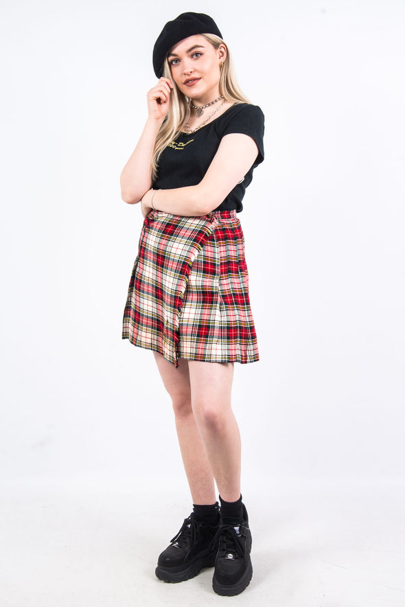 Vintage 90's Tartan Pleated Mini Skirt