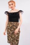Vintage Floral Pattern Pencil Skirt
