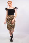 Vintage Floral Pattern Pencil Skirt
