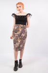 Vintage Paisley Patterned Pencil Skirt