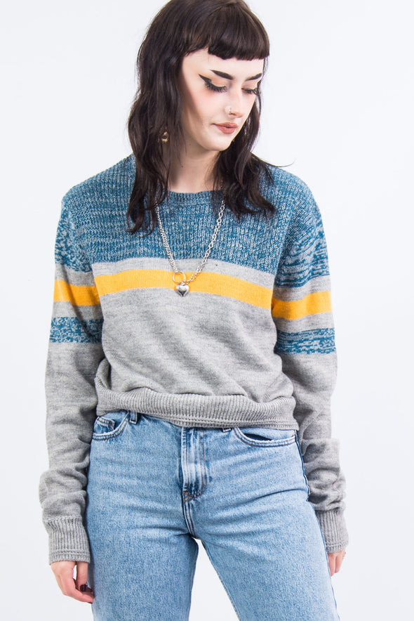 Vintage Stripe Cropped Knit Jumper