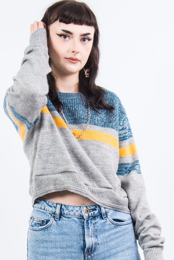 Vintage Stripe Cropped Knit Jumper