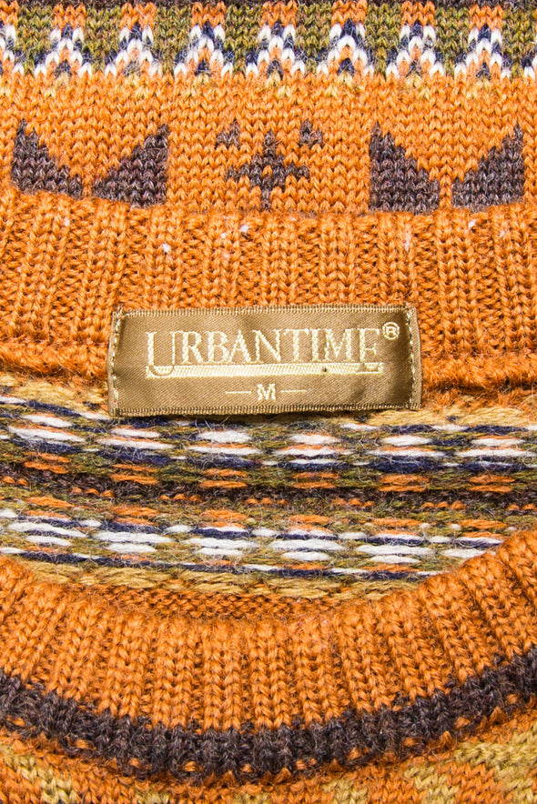 Vintage 90's Autumnal Cropped Knit Jumper