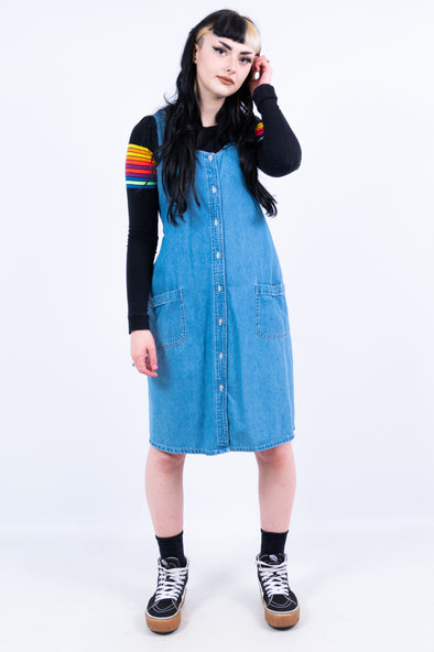 Vintage 90's Denim Pinafore Dress