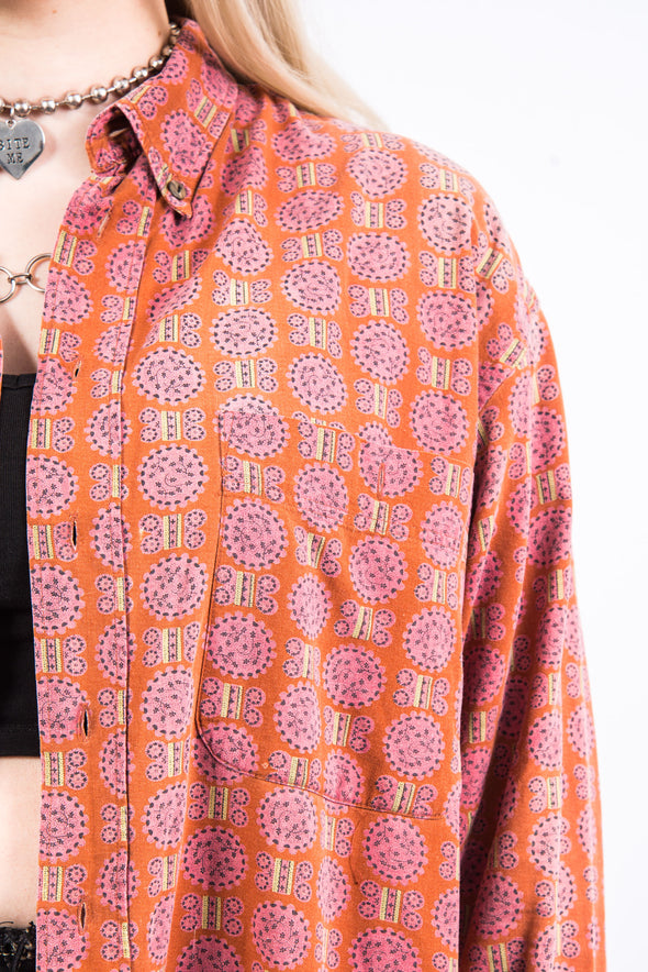 Vintage 90's Red Abstract Patterned Shirt