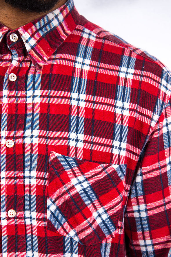 Vintage Red Check Flannel Shirt