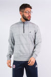 90's Nautica 1/4 zip square check grey sweatshirt