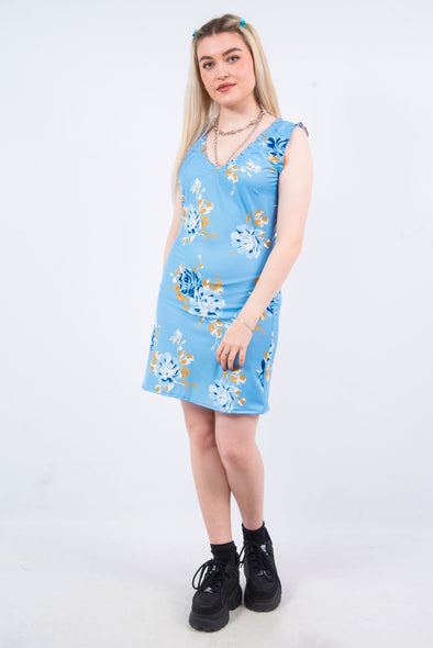 Vintage 90's Floral Frill Mini Dress
