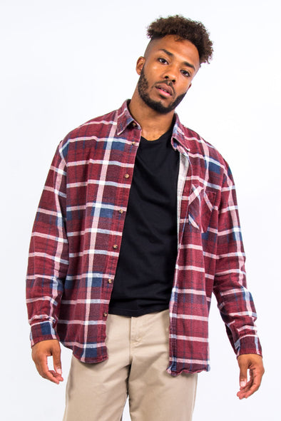 90's Vintage Checked Flannel Shirt