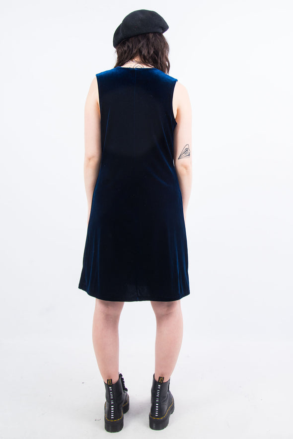 Vintage 90's Blue Velvet Mini Dress
