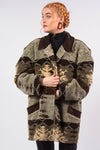 Vintage Thick Fleece Patterned Coat