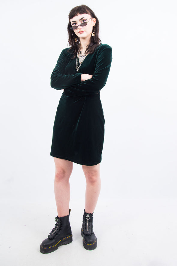 Vintage 90's Velvet Wrap Mini Dress