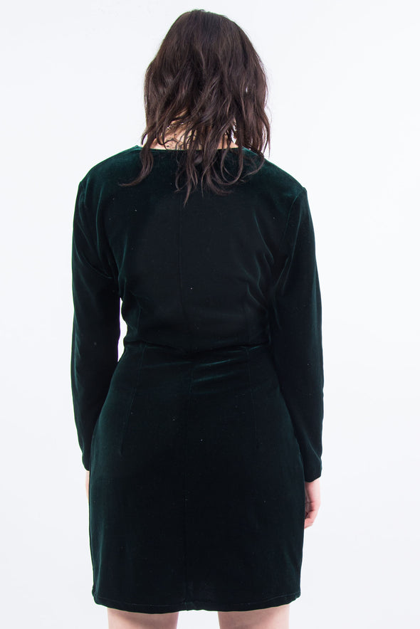 Vintage 90's Velvet Wrap Mini Dress