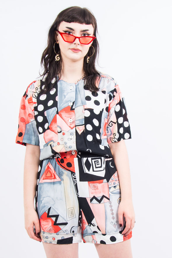 Vintage 90's Abstract Print Playsuit