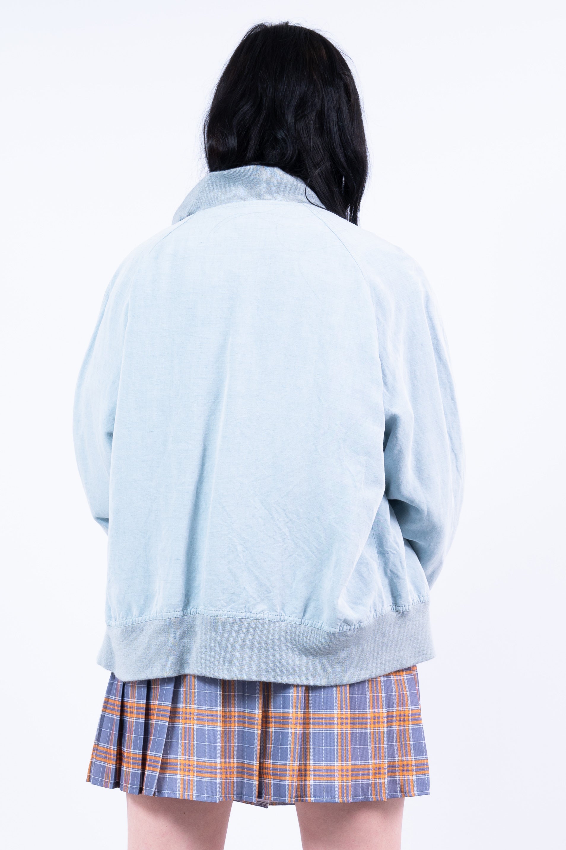 Vintage 90's Powder Blue Bomber Jacket | THE VINTAGE SCENE – The ...