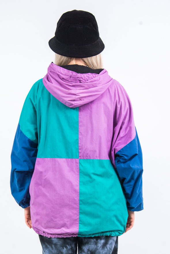 Vintage 90's Colour Block Hooded Jacket