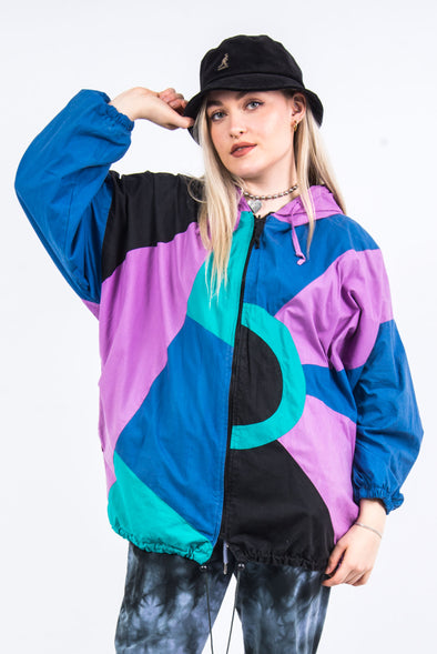 Vintage 90's Colour Block Hooded Jacket