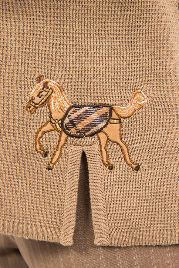 Vintage 90's Cute Horse Knit Waistcoat