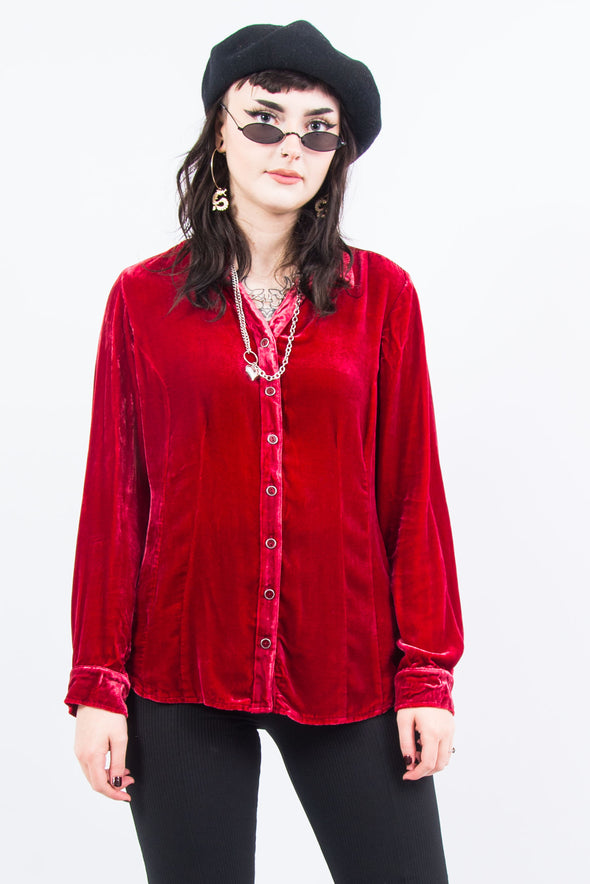 Vintage Red Velvet Shirt