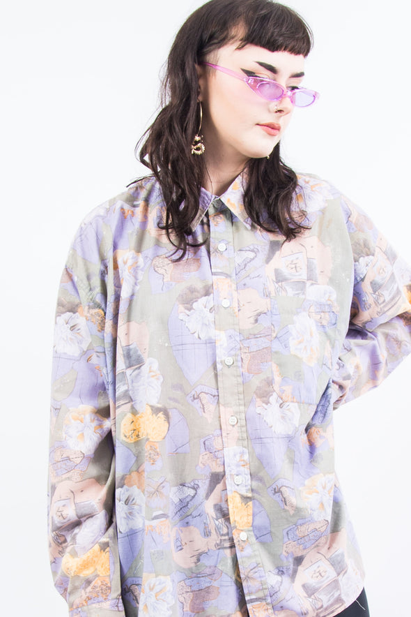 Vintage 90's Abstract Print Shirt