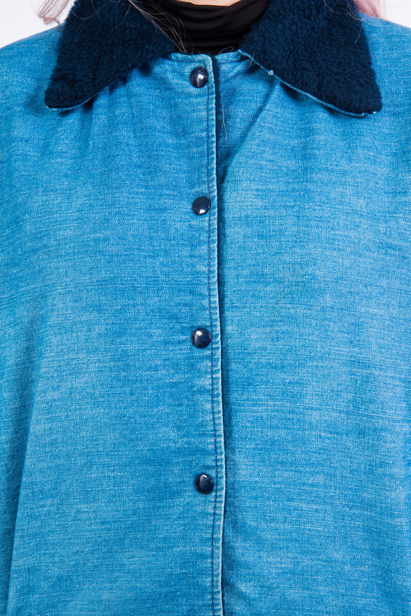 Vintage 70's Fleece Lined Denim Chore Jacket