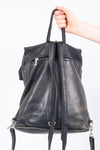 Vintage Black Leather Rucksack Backpack