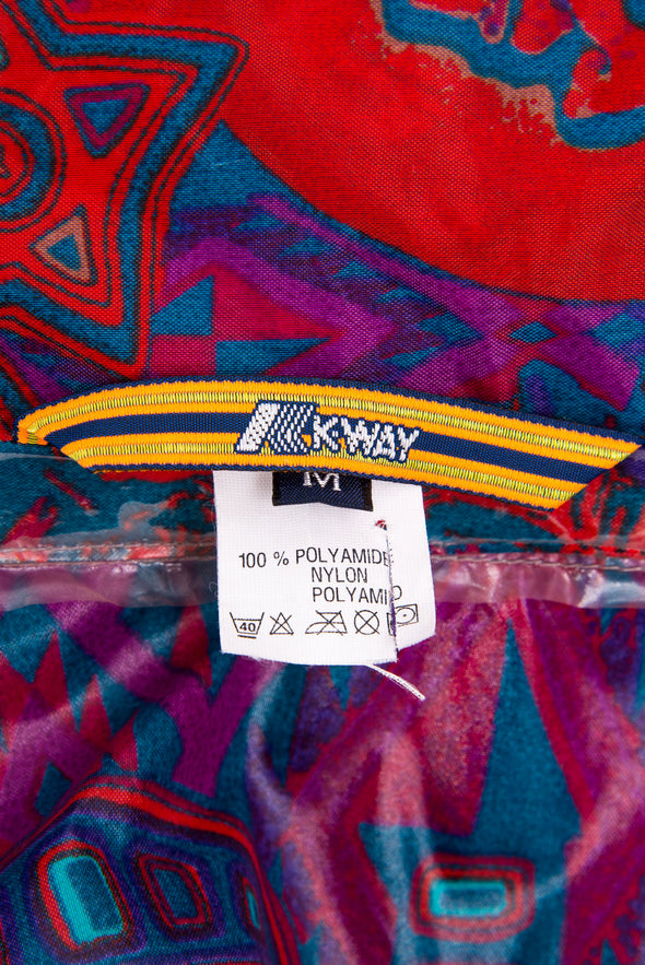 Vintage K-Way Patterned Waterproof Jacket