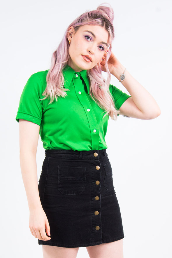 Vintage 70's Green Statement Collar Shirt