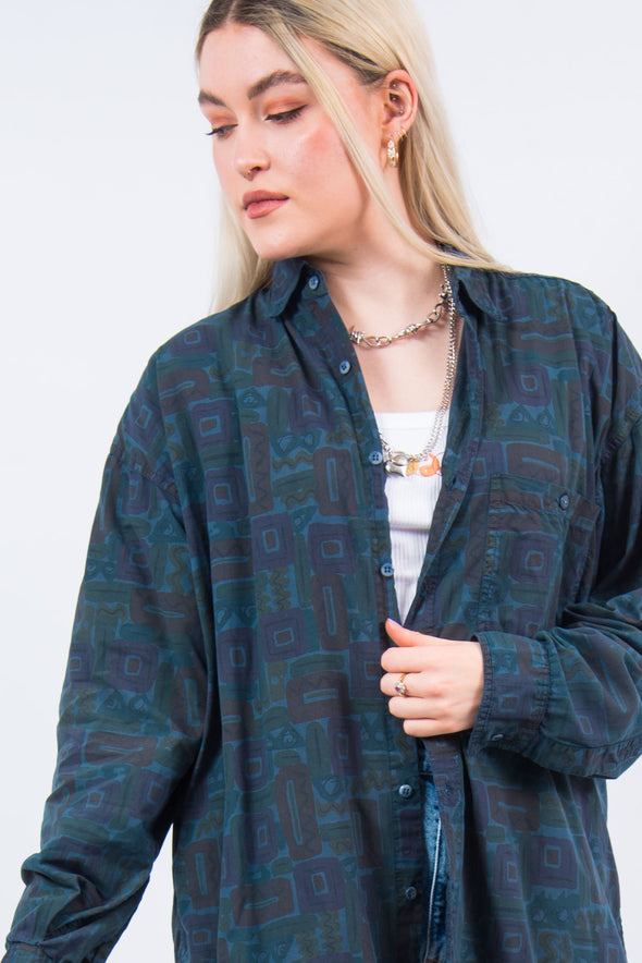 Vintage 90's Wavy Patterned Shirt