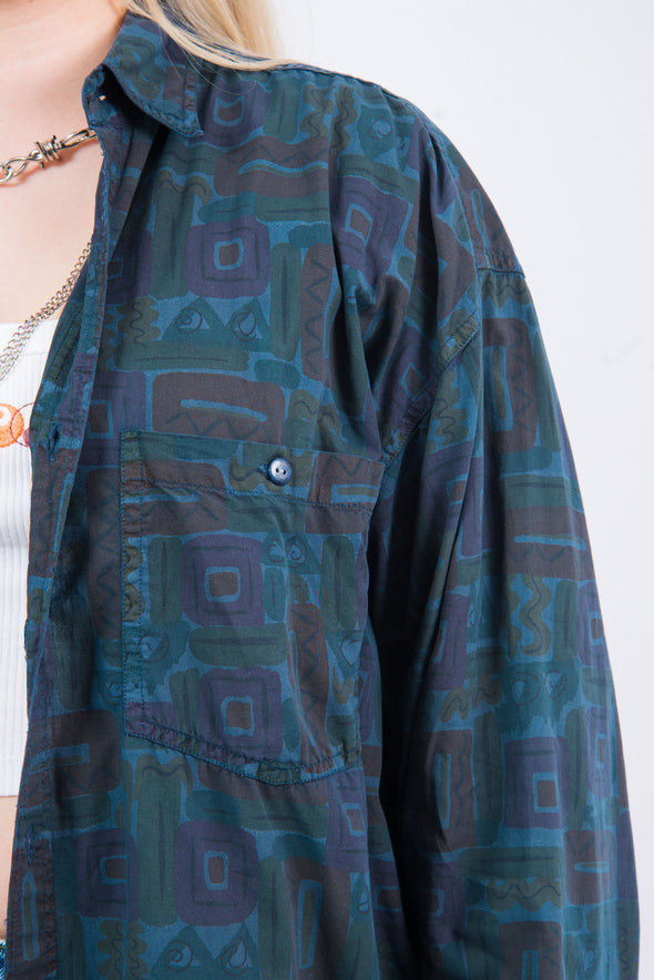 Vintage 90's Wavy Patterned Shirt