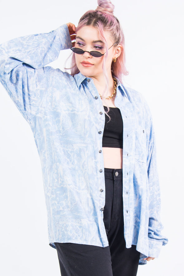 Vintage 90's Blue Abstract Shirt