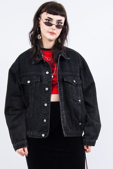 Vintage 90's Black Denim Jacket