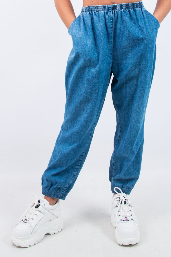 Vintage 90's Blue Denim Jeans Joggers
