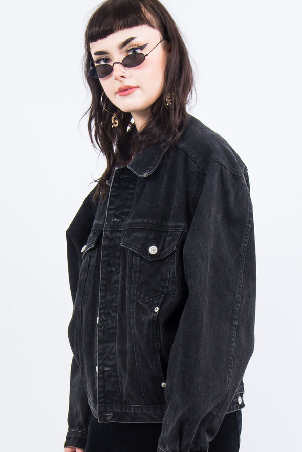 Vintage 90's Black Denim Jacket
