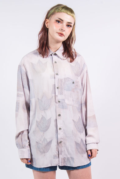 Vintage 90's Leaf Print Oversize Shirt