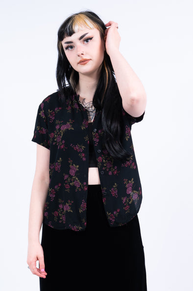 Vintage 90s's Floral Blouse