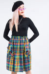 Vintage 90's Check Plaid Skirt