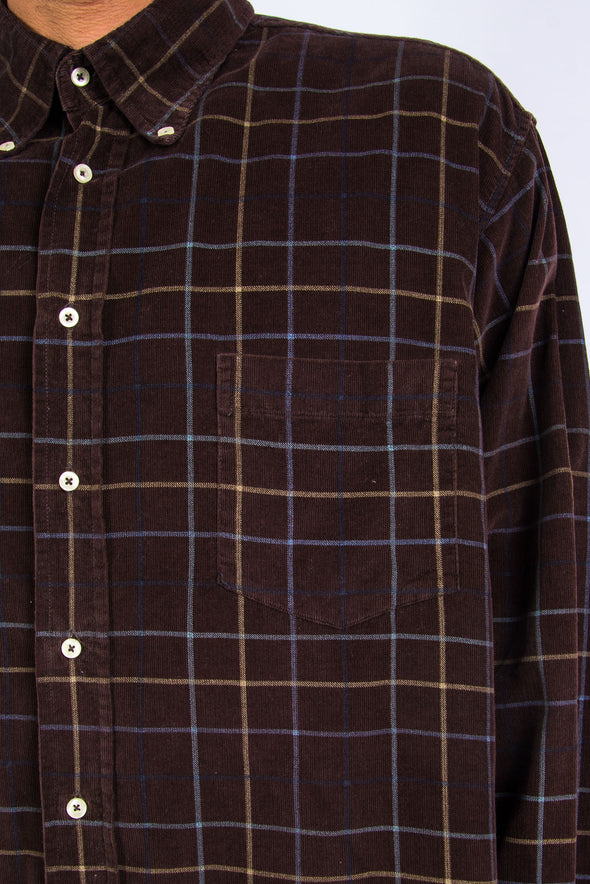 Vintage Brown Check Cord Shirt