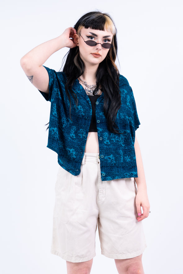 Vintage 90's Cropped Sheer Shirt