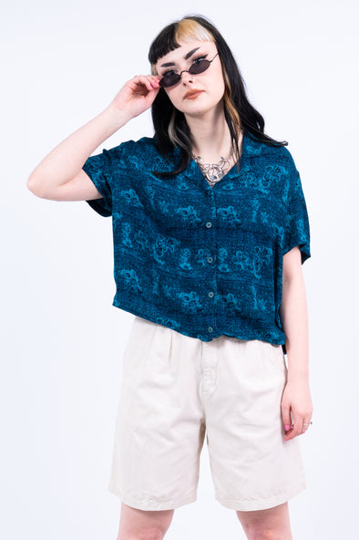 Vintage 90's Cropped Sheer Shirt