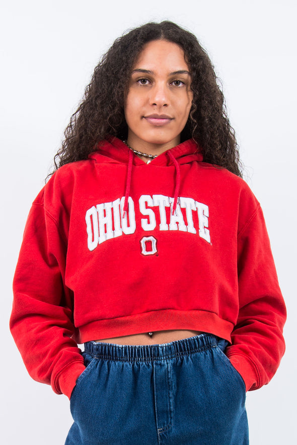 Vintage Ohio State Cropped Hoodie Sweatshirt