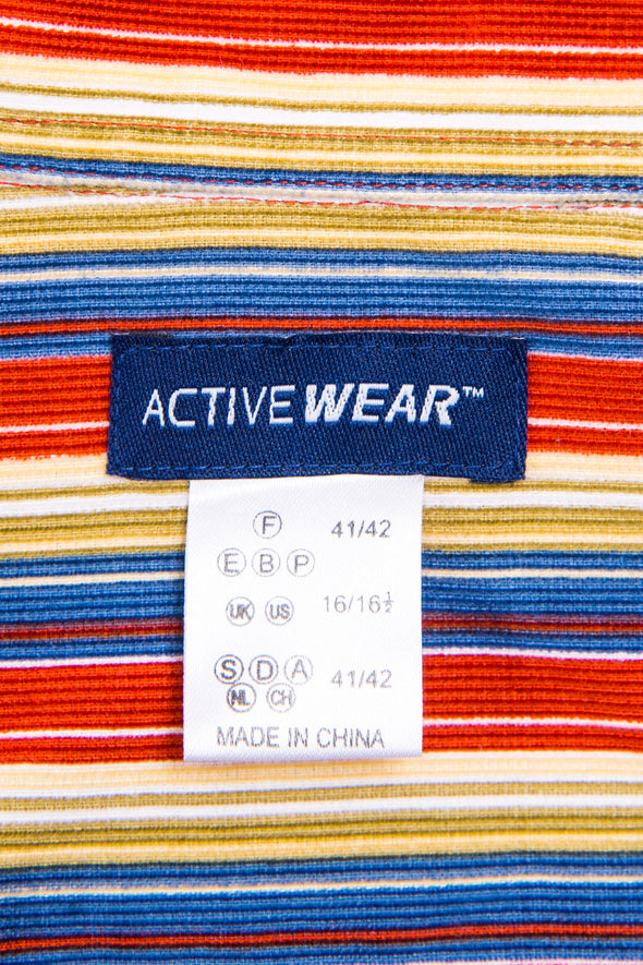 90's Striped Pattern Cord Shirt