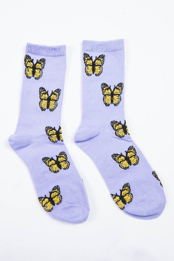 Lilac & Yellow Butterfly Socks