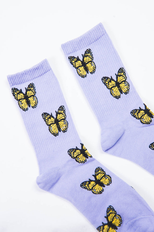 Lilac & Yellow Butterfly Socks