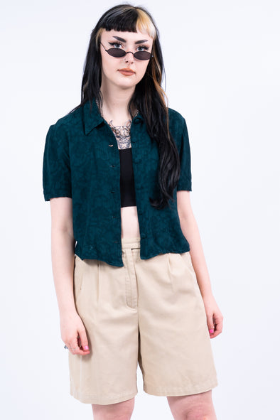 Vintage 90's Cropped Floral Shirt