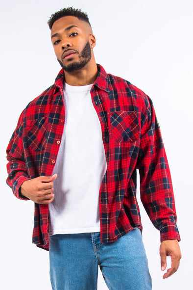 90's Red Checked Flannel Shirt