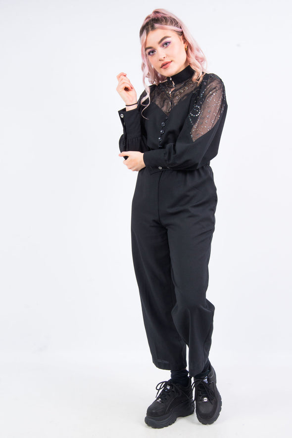 Vintage 80's Sheer Detail Jumpsuit