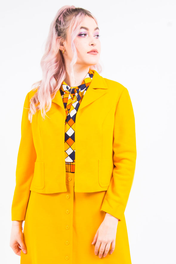 Vintage 60's Yellow Dress and Jacket Two Piece